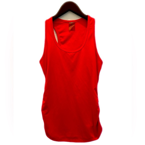 Calia by Carrie Underwood Women’s Scoop Neck Racerback Ruched Side Coral Tank XS - Picture 1 of 5